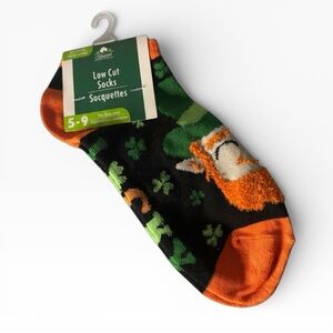 St. Patrick Black and Orange Leprechaun Socks